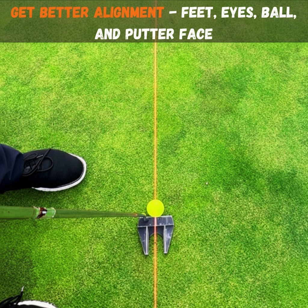 Pin Put Line Putt Line Two-Way Putting Alignment String and Target Puck Training Aid ...
