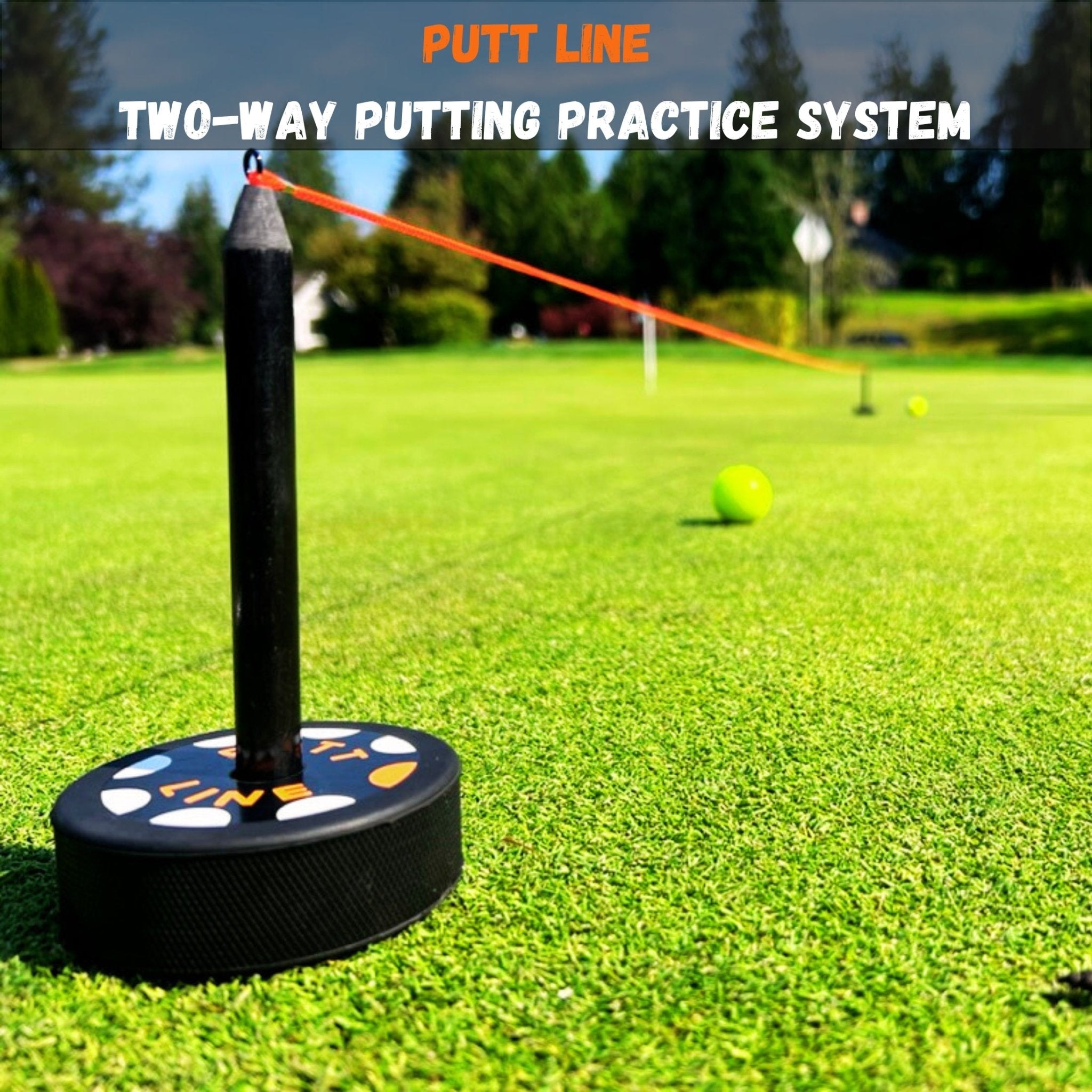 Putt Line Two-Way Putting Alignment String and Target Puck Training Aid ...