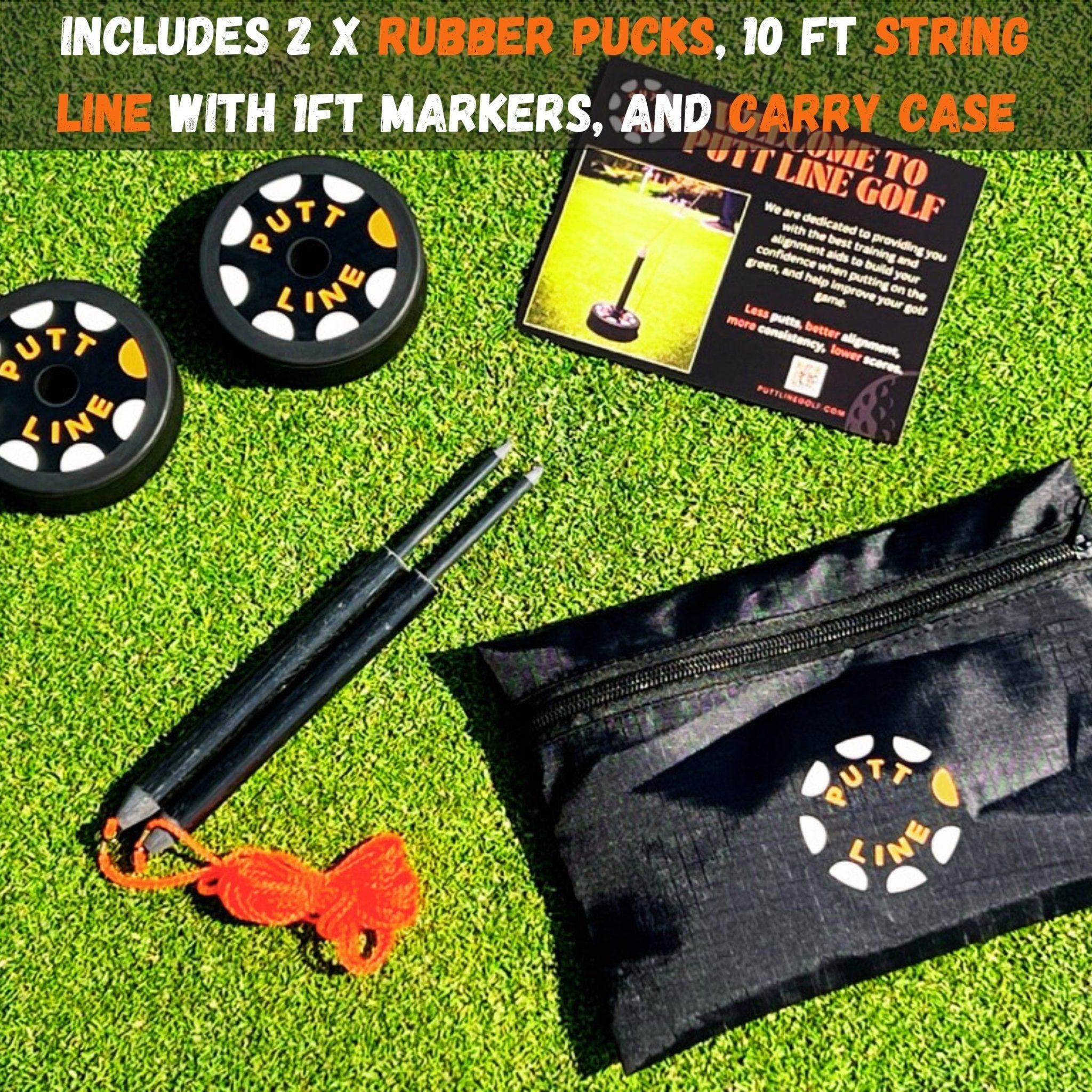 PUTT LINE TWO - WAY STRING LINE AND TARGET PUTTING TRAINING AID - Putt Line Golf